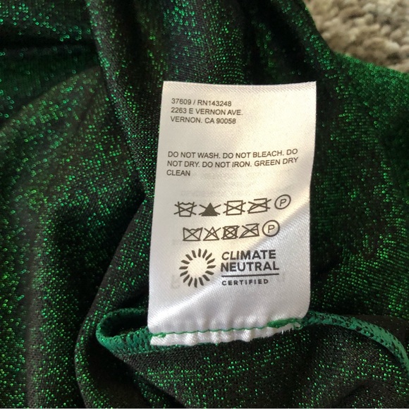 NWT Reformation Breslin Midi Dress - Emerald Sparkle Knit Stretchy Holiday - Picture 8 of 9